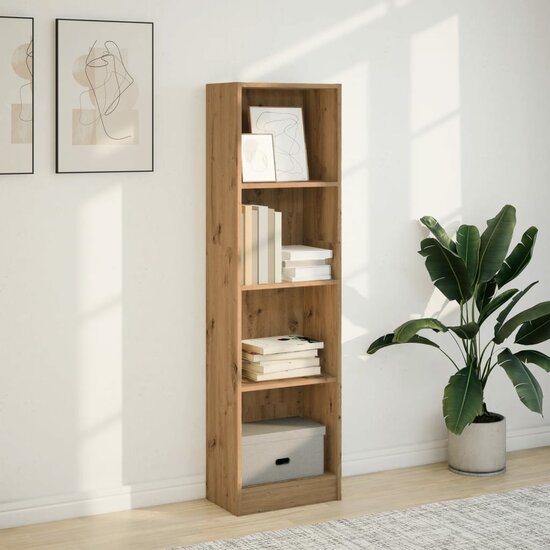 Boekenkast 40X24X Bewerkt Hout Artisanaal Kleurig Eiken 40 cm 143 cm