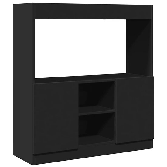 Hoge kast 92x33x100 cm bewerkt hout zwart