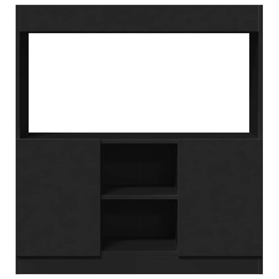 Hoge kast 92x33x100 cm bewerkt hout zwart