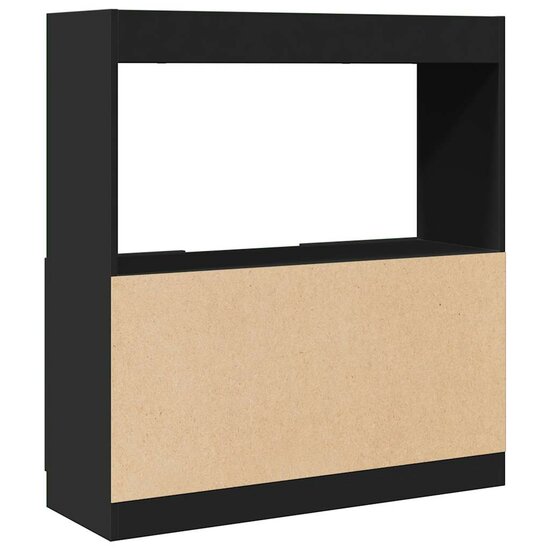 Hoge kast 92x33x100 cm bewerkt hout zwart