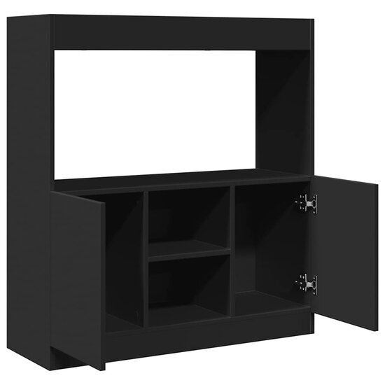 Hoge kast 92x33x100 cm bewerkt hout zwart