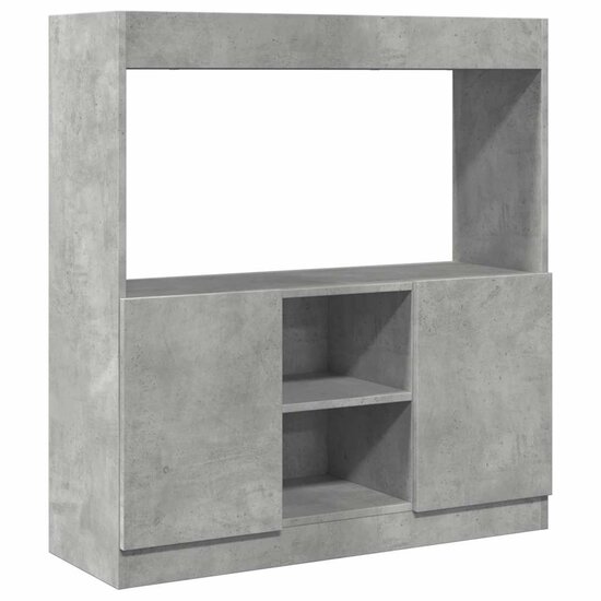 Hoge kast 92x33x100 cm bewerkt hout betongrijs