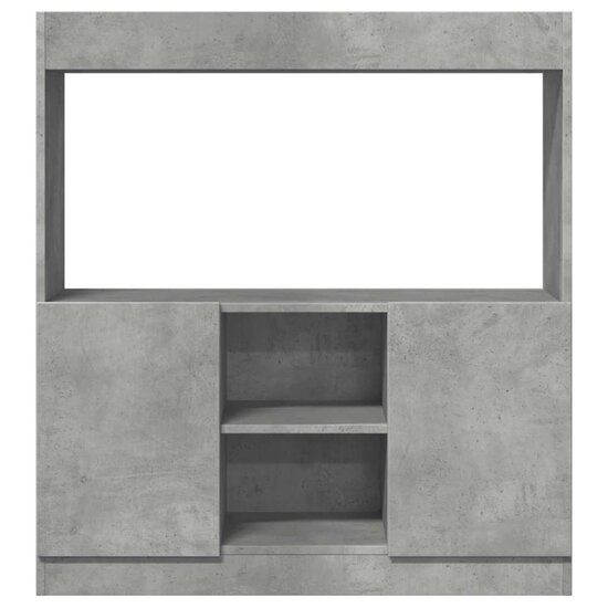 Hoge kast 92x33x100 cm bewerkt hout betongrijs