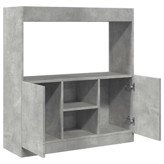 Hoge kast 92x33x100 cm bewerkt hout betongrijs