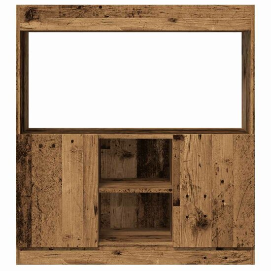 Hoge kast 92x33x100 cm bewerkt hout oud houtkleurig