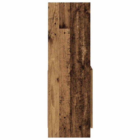 Hoge kast 92x33x100 cm bewerkt hout oud houtkleurig