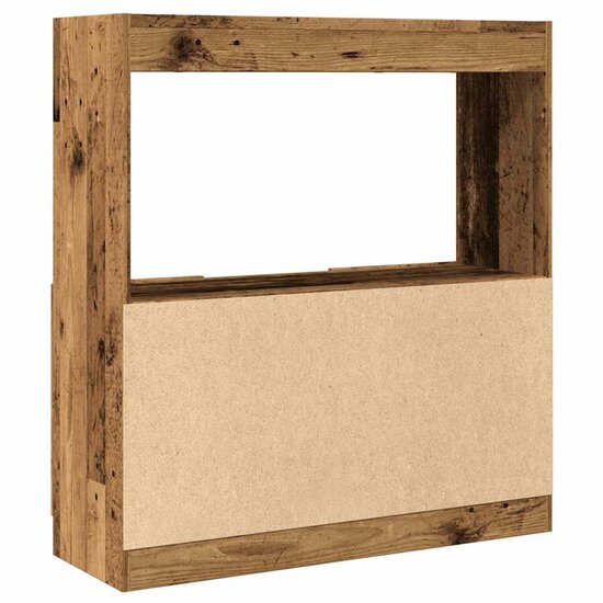Hoge kast 92x33x100 cm bewerkt hout oud houtkleurig