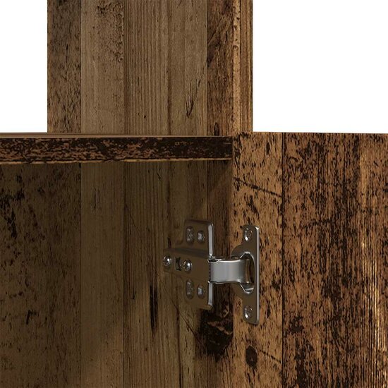 Hoge kast 92x33x100 cm bewerkt hout oud houtkleurig