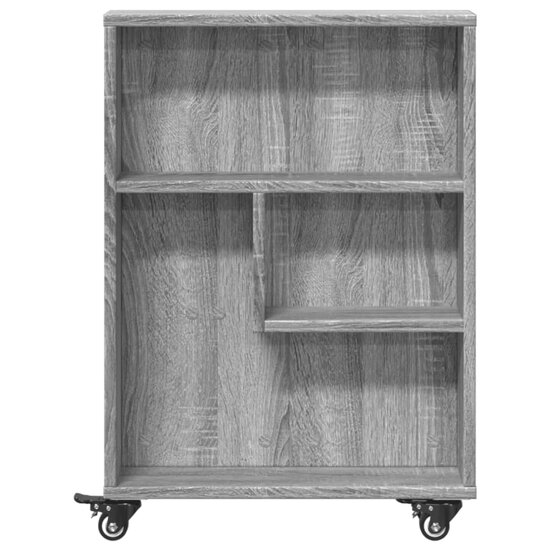 Opbergtrolley smal 48x13x68 cm bewerkt hout grijs sonoma eiken