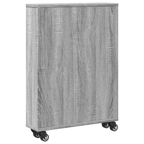 Opbergtrolley smal 48x13x68 cm bewerkt hout grijs sonoma eiken