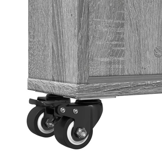 Opbergtrolley smal 48x13x68 cm bewerkt hout grijs sonoma eiken