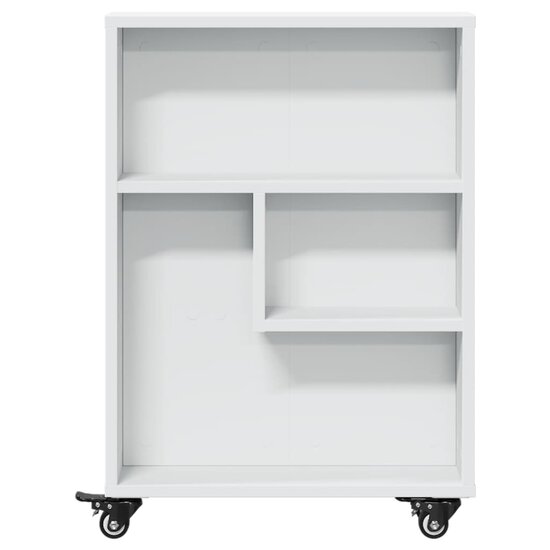 Opbergtrolley smal 48x13x68 cm bewerkt hout wit