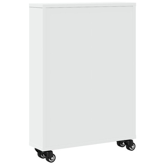 Opbergtrolley smal 48x13x68 cm bewerkt hout wit