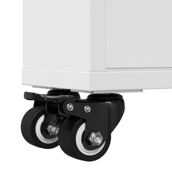 Opbergtrolley smal 48x13x68 cm bewerkt hout wit