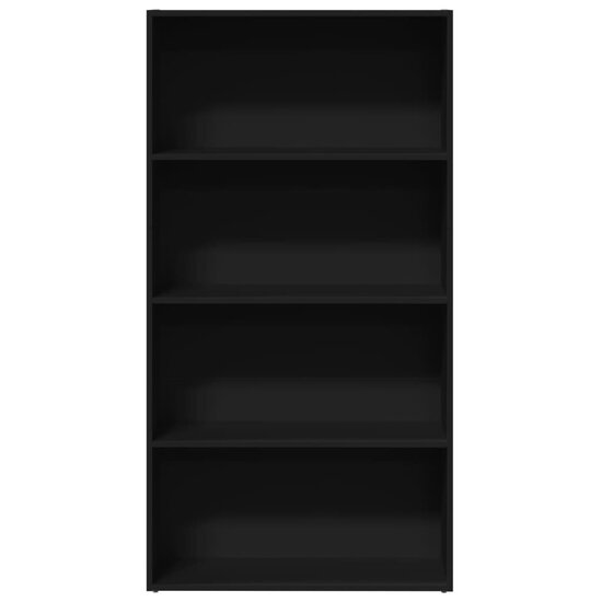 Boekenkast 80x30x152 cm bewerkt hout zwart
