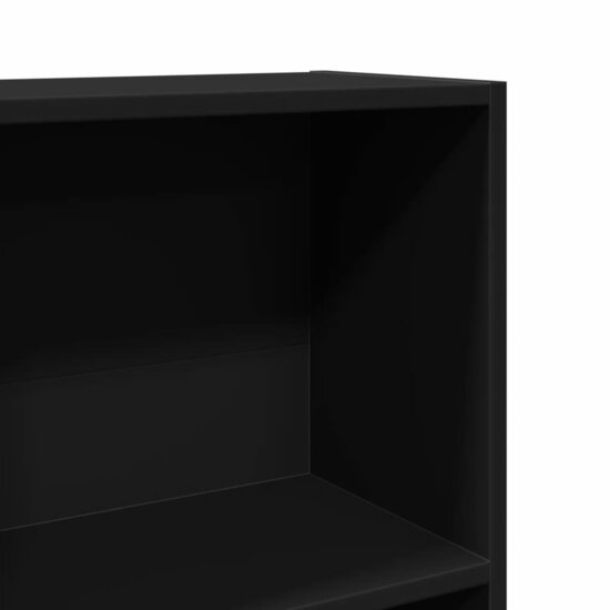 Boekenkast 80x30x152 cm bewerkt hout zwart
