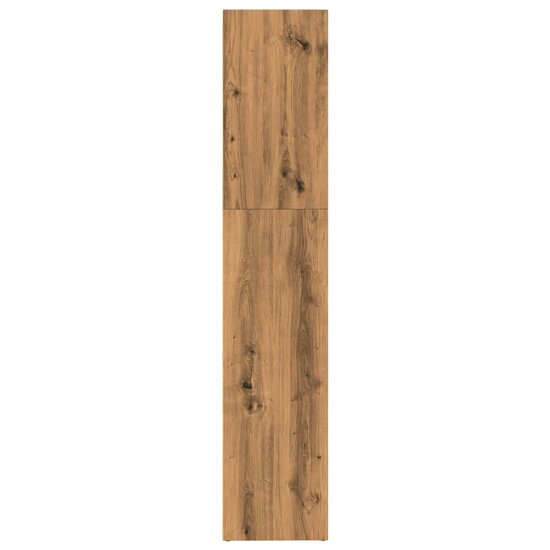 Boekenkast 80x30x152 cm bewerkt hout artisanaal eikenkleurig
