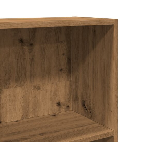 Boekenkast 80x30x152 cm bewerkt hout artisanaal eikenkleurig