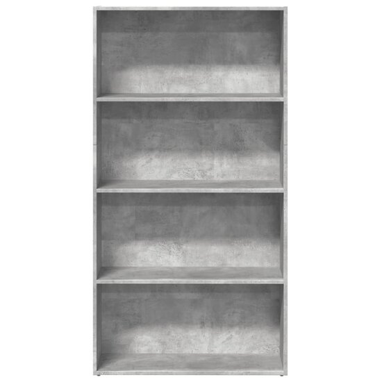 Boekenkast 80x30x152 cm bewerkt hout betongrijs
