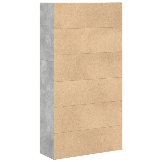 Boekenkast 80x30x152 cm bewerkt hout betongrijs