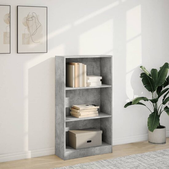 Boekenkast 60x24x109 cm bewerkt hout betongrijs