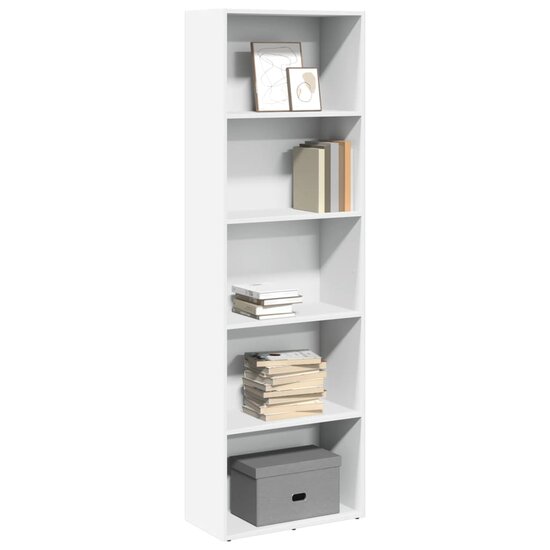 Boekenkast 60x30x189 cm bewerkt hout wit