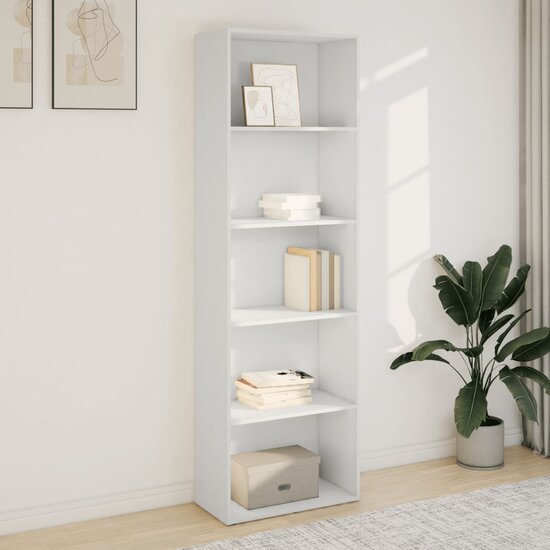 Boekenkast 60x30x189 cm bewerkt hout wit