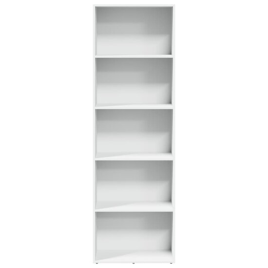 Boekenkast 60x30x189 cm bewerkt hout wit