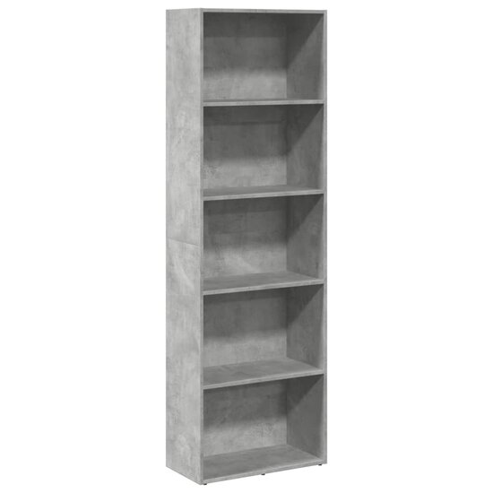 Boekenkast 60x30x189 cm bewerkt hout betongrijs