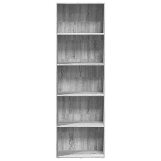 Boekenkast 60x30x189 cm bewerkt hout grijs sonoma eikenkleurig