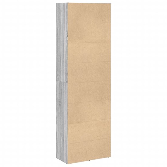 Boekenkast 60x30x189 cm bewerkt hout grijs sonoma eikenkleurig