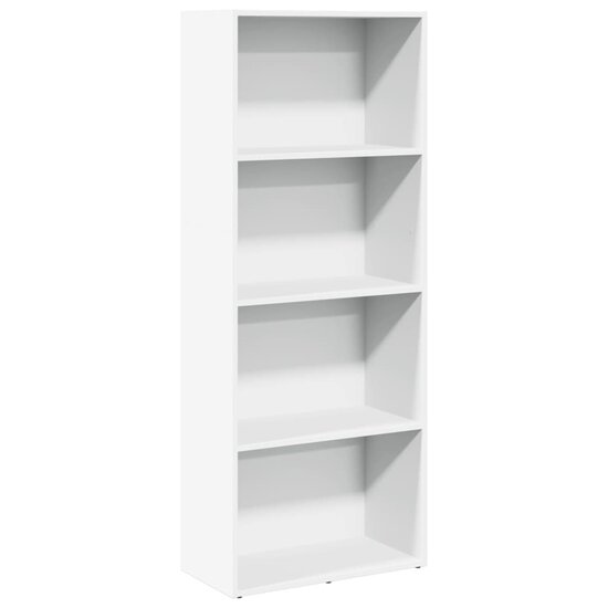Boekenkast 60x30x152 cm bewerkt hout wit
