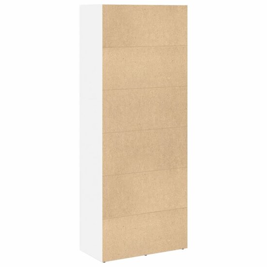 Boekenkast 60x30x152 cm bewerkt hout wit