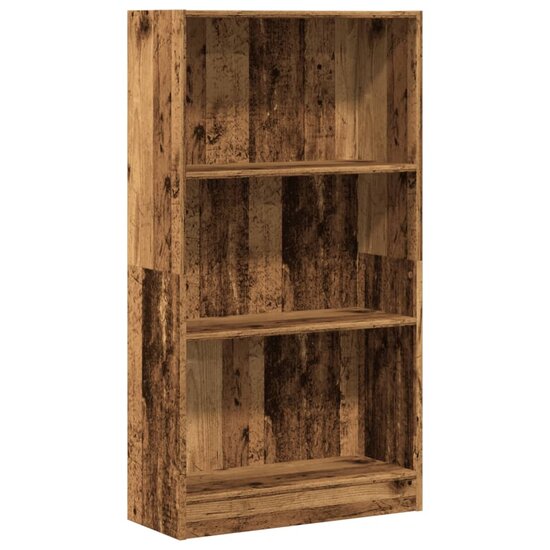 Boekenkast 60x24x109 cm bewerkt hout oud houtkleurig