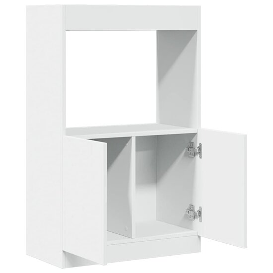 Hoge kast 63x33x100 cm bewerkt hout wit