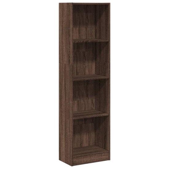 Boekenkast 40x24x143 cm bewerkt hout bruin eikenkleurig