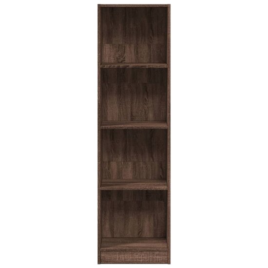 Boekenkast 40x24x143 cm bewerkt hout bruin eikenkleurig