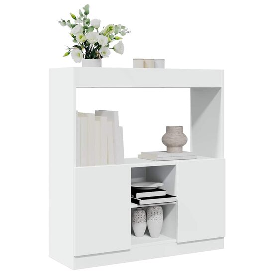 Hoge Kast 92X33X Bewerkt Hout Wit 92 cm 100 cm