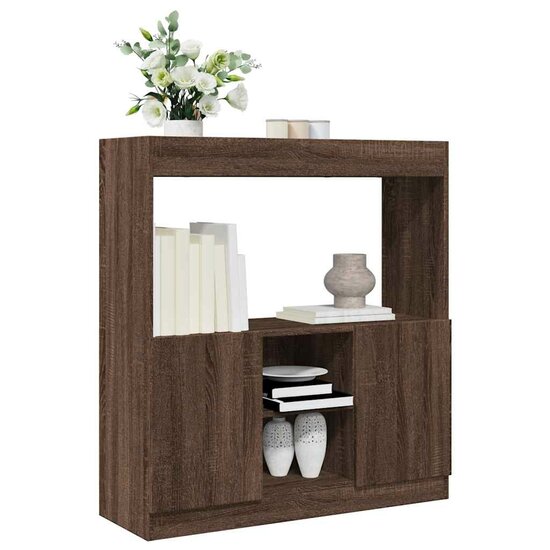 Hoge Kast 92X33X Bewerkt Hout Ig Bruin Eikenkleur 92 cm 100 cm