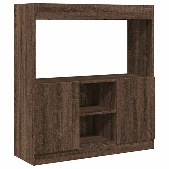 Hoge Kast 92X33X Bewerkt Hout Ig Bruin Eikenkleur 92 cm 100 cm