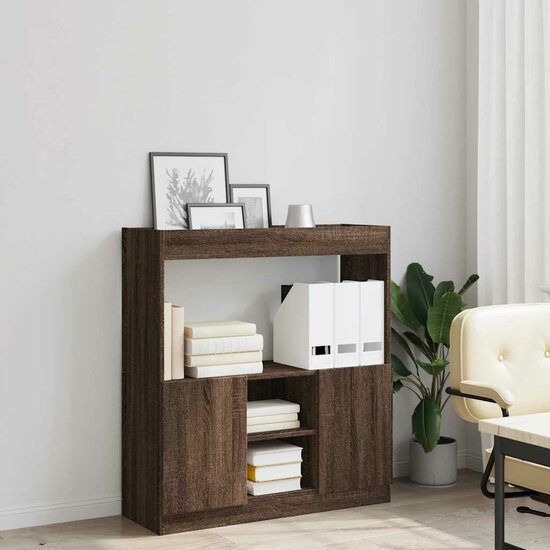 Hoge Kast 92X33X Bewerkt Hout Ig Bruin Eikenkleur 92 cm 100 cm