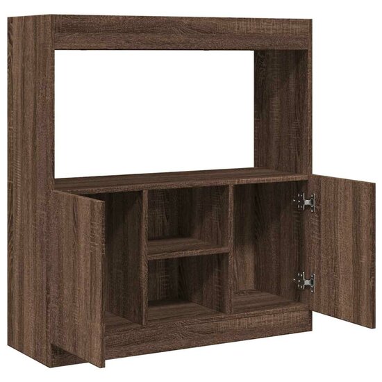 Hoge Kast 92X33X Bewerkt Hout Ig Bruin Eikenkleur 92 cm 100 cm