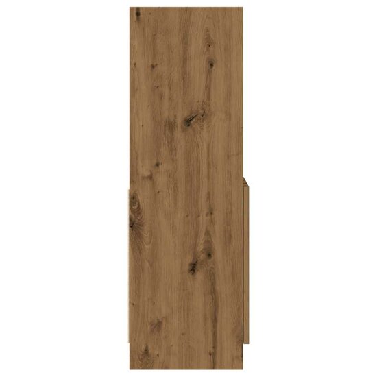 Hoge Kast 92X33X Bewerkt Hout Artisanaal Kleur Eiken 92 cm 100 cm
