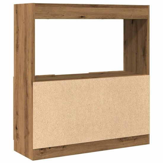 Hoge Kast 92X33X Bewerkt Hout Artisanaal Kleur Eiken 92 cm 100 cm