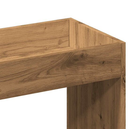 Hoge Kast 92X33X Bewerkt Hout Artisanaal Kleur Eiken 92 cm 100 cm
