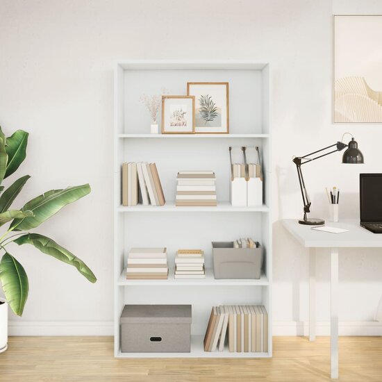 Boekenkast 80X30X Bewerkt Hout Wit 80 cm 152 cm