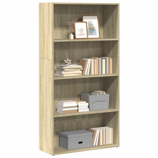 Boekenkast 80X30X Bewerkt Hout Kleurig Sonoma Eiken 80 cm 152 cm