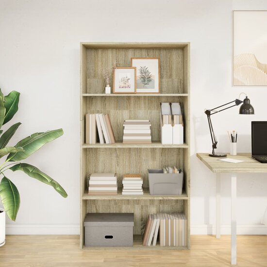 Boekenkast 80X30X Bewerkt Hout Kleurig Sonoma Eiken 80 cm 152 cm