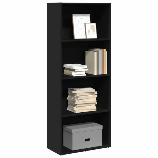 Boekenkast 60X30X Bewerkt Hout Zwart 60 cm 152 cm