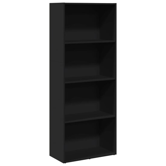Boekenkast 60X30X Bewerkt Hout Zwart 60 cm 152 cm